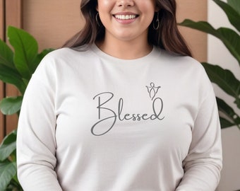 Blessed-Unisex Jersey Long Sleeve Tee-Religious Tee, Positive Vibes, Empowerment Tee, Female Empowerment, Motivational Gift