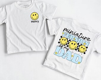 Miniature Version Of My Dad T-Shirt, First Father's Day Outfit, Newborn for Girls, New Baby Gift, Hi Daddy Clothes Gifts, Toddler For Boys