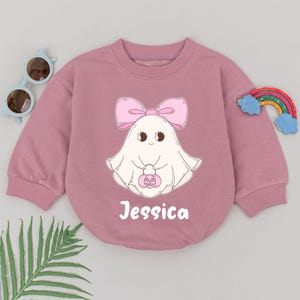 Personalized Halloween Ghost Romper, Little Boo Outfits, First Halloween Romper, Baby Shower Gift, Newborn for Girls, Spooky Season Gifts