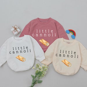 Little Cannoli Baby Romper, Pastry Romper, Italian Food Bodysuit, Foodie Gifts, Baby Shower Gifts, Newborn for Girls Boys, Minimalist Outfit