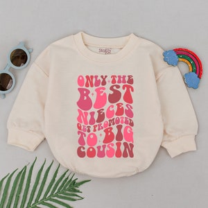 Only The Best Nieces Get Promoted To Big Cousin Romper, Retro Big Cousin Bodysuit, Cousin Gift, Baby Clothes, Baby Shower, Cousin Matching