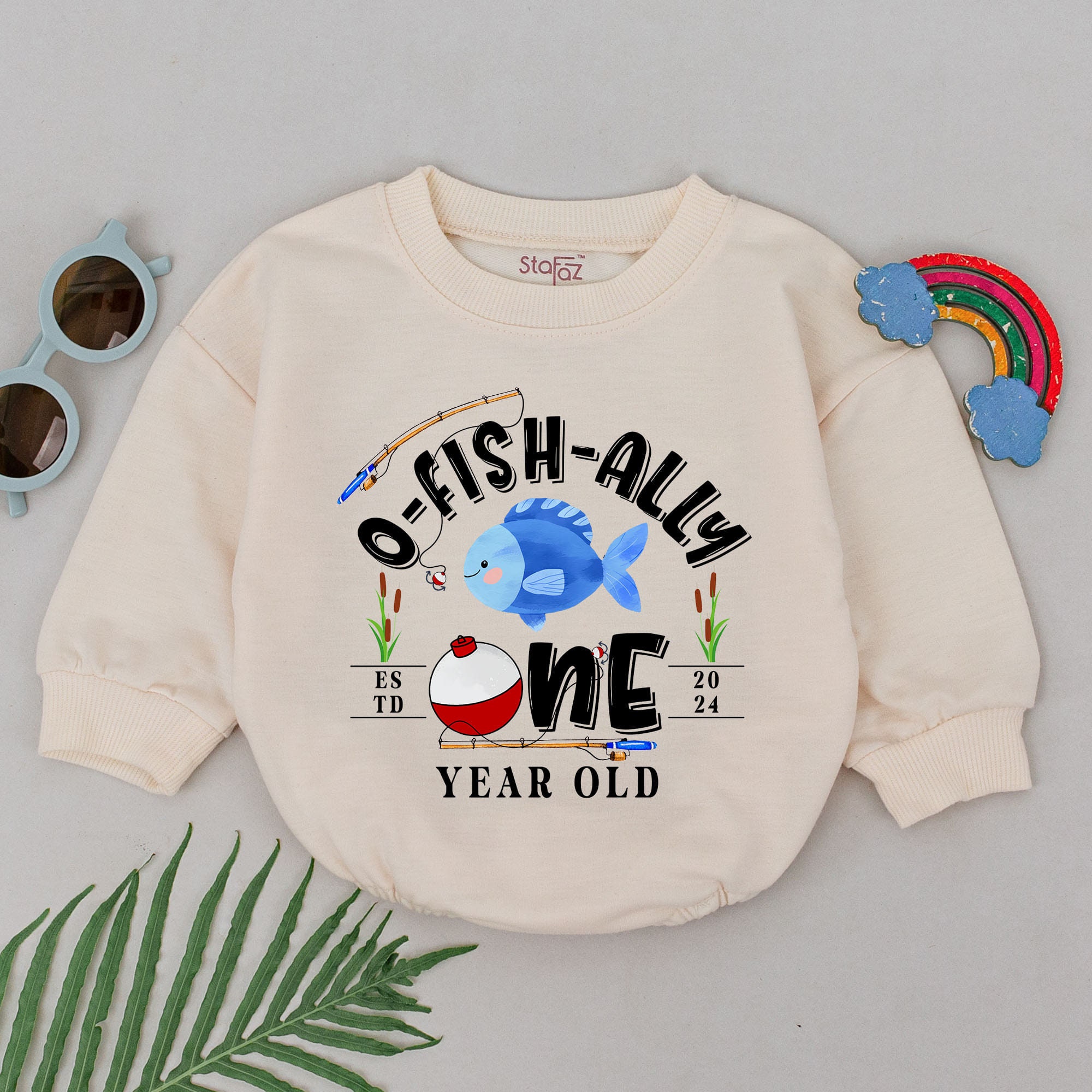 O-Fish-Ally One Romper, Fishing Birthday Baby Romper, First Birthday Outfit, 1st Birthday Fish Baby Bodysuit, Smash Cake, Baby Shower Gift