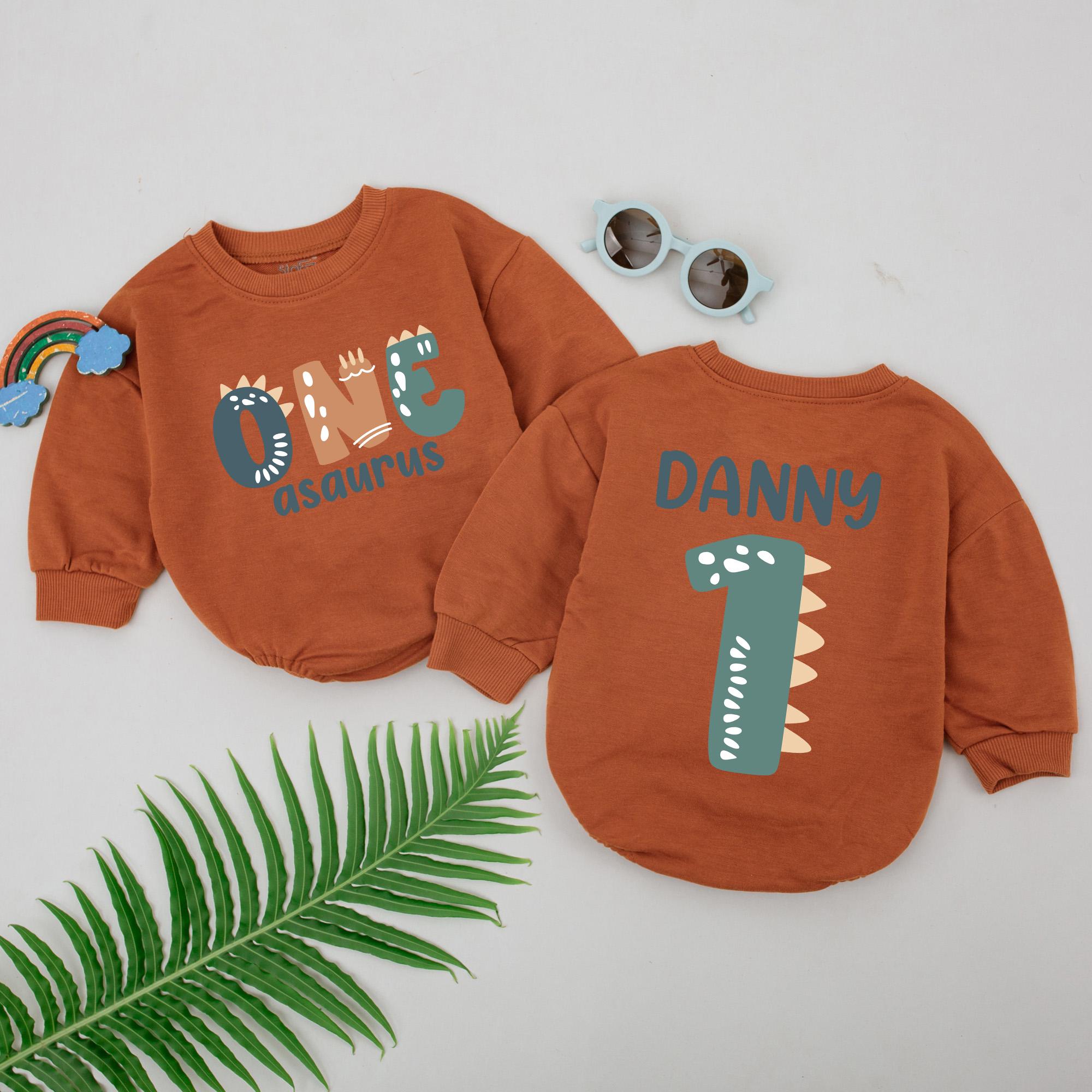 Personalized One-a-saurus Birthday Romper, Dinosaur Bodysuit, Universal ...