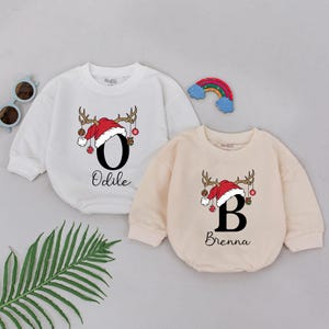 Personalized Name Christmas Romper, 1st Christmas Baby Romper, Baby Shower Gift, Christmas Outfits, Newborn for Girls, Baby Xmas Clothes