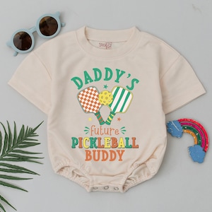 Daddy&#39;s Future Pickleball Buddy Baby Romper, Pickleball Baby Bodysuit, Baby Sports Outfit, Pickleball Lover Baby Gift, Father&#39;s day Gift