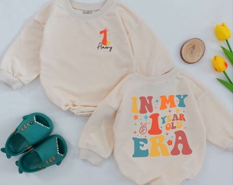 In My One Year Old Era Romper, Birthday Baby Romper, First Birthday Baby Outfit, 1st Birthday Baby Bodysuit, Bubble Romper, Baby Shower Gift