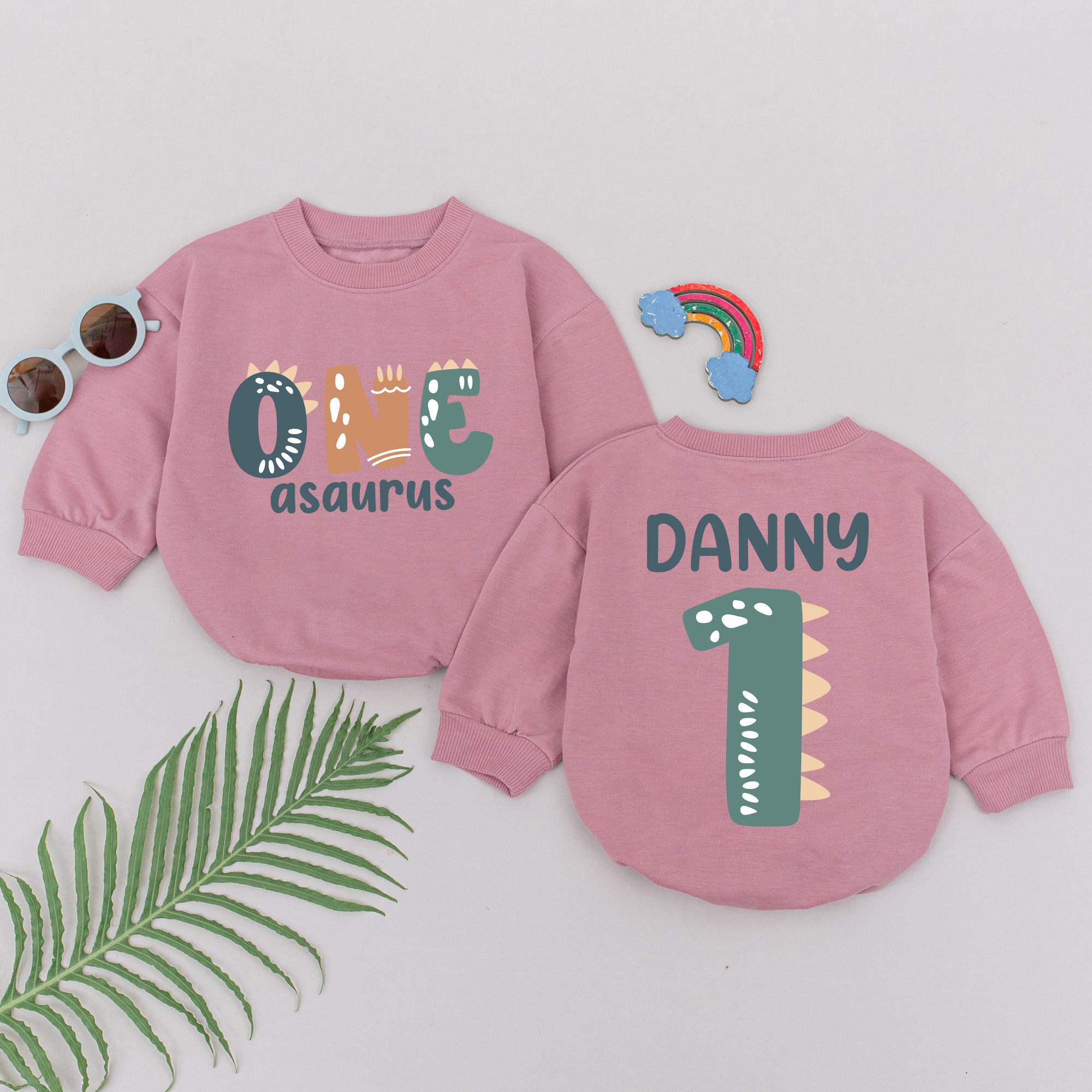 Personalized One-a-saurus Birthday Romper, Dinosaur Bodysuit, Universal ...