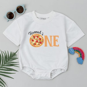 Pizza First Birthday Short Sleeve Romper, First Birthday Girl Outfit, Pizza Party Birthday Bodysuit, Pizza Party Birthday, Baby Shower Gift