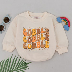 Gobble Gobble Baby Romper, First Thanksgiving Romper, Thanksgiving Baby Clothes, Fall Baby Outfit, 1st Turkey Day Bodysuit, Bubble Romper