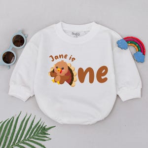 Personalized One Little Turkey Romper, First Thanksgiving Outfit, Turkey Baby Romper, Turkey Day Bodysuit, Coming Home Outfit, Fall Gift
