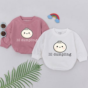 Lil Dumpling baby romper, Little Dumpling Bodysuit, Baby Clothes, Vegan Baby Outfit, Cute Baby Costume, Food Baby Gift, Baby Shower Gift
