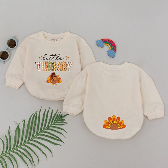 Little Turkey Romper, First Thanksgiving Outfit, Turkey Baby Romper, Thankful Turkey, Turkey Day, Coming Home Outfit, Fall Announcement Gift
