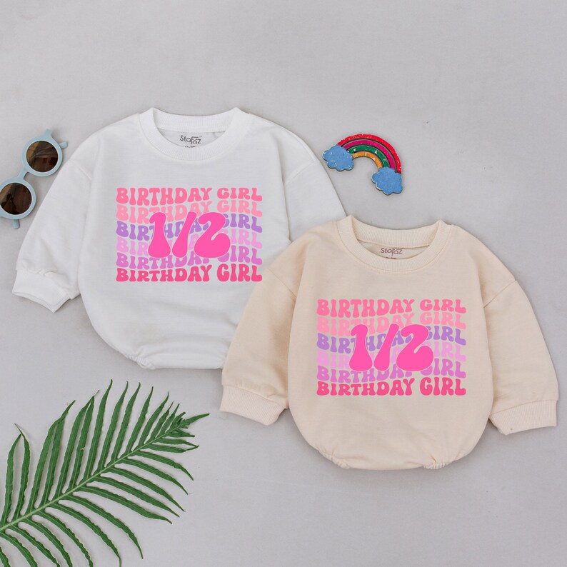Half Way To One Personalised 6 Months Old Baby Girl Tutu Romper main image 0