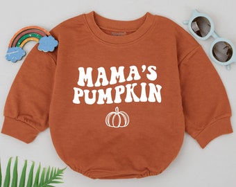 Mama's Pumpkin Romper, First Halloween Outfits, Kid Fall Outfits, Baby Shower Gift, Pumpkin Spice, Newborn for Girls, Thanksgiving Romper
