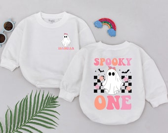 Personalized Spooky One Romper, First Halloween Baby Romper, Baby Shower Gift, Baby Boo Outfits, Newborn for Girls, Spooky Season Clothes