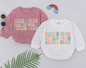 Groovy Cousin Crew Romper, Retro Boho Cool Cousin Crew Bodysuit, Cousin Besties Outfit, Baby Clothes, Baby Shower Gifts, Cousin Matching