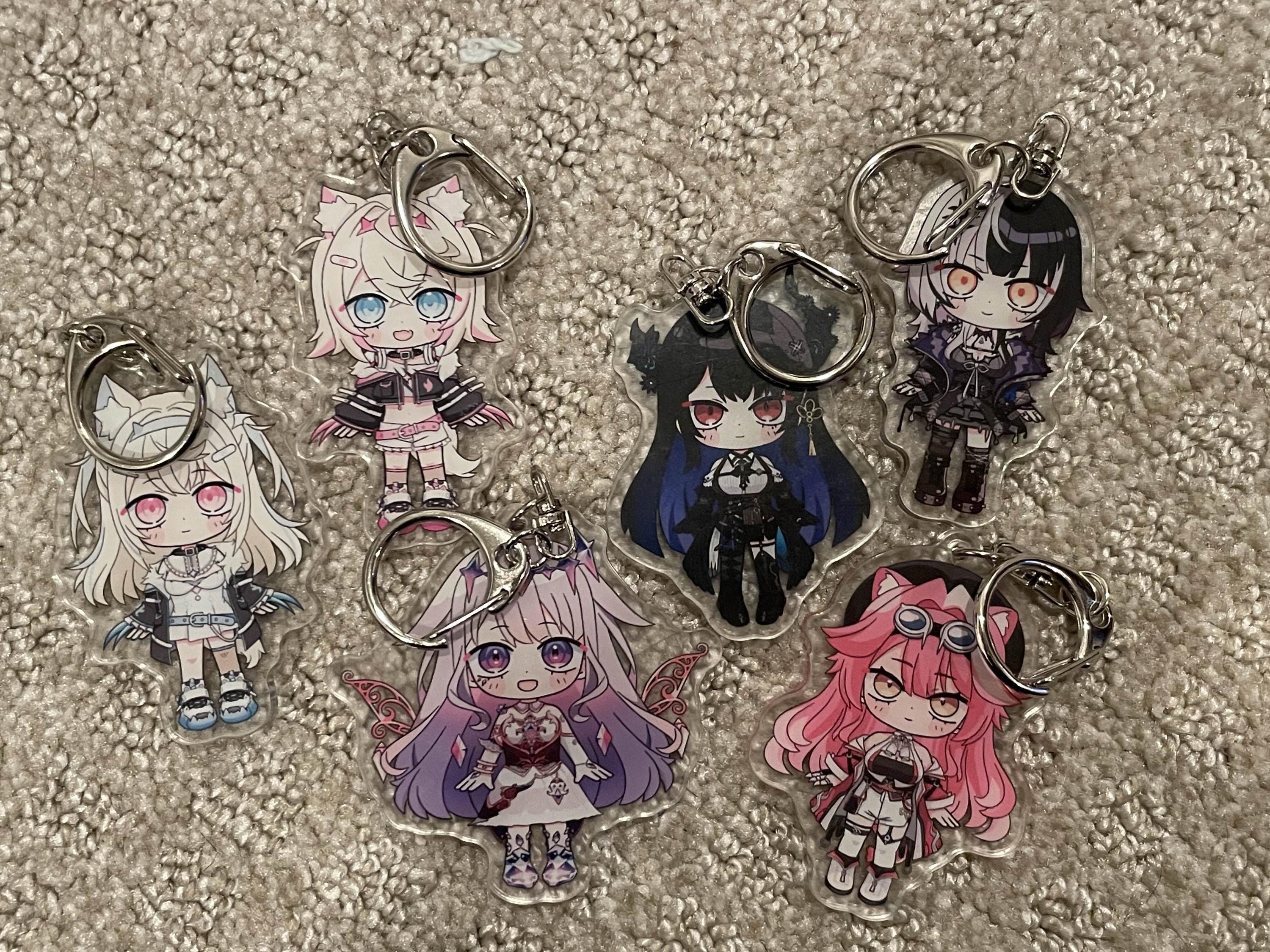 HoloEN Charms Holo Advent +1 Acrylic Keychain Fan Merch (Koseki Bijou,Shiori Novella Nerissa,Ravencroft Fuwamoco) and theres(Raora Panthera)