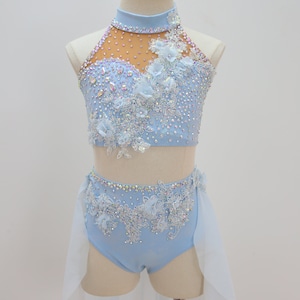 Read to Ship HANDMADE Dance Competition Costume Customizable Lyrical Contemporary Solo Rhinestoned