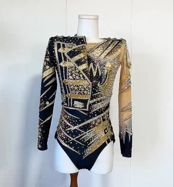 black and gold dance costume