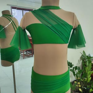 HANDMADE Tanz Anpassbare Solo Kostüm Basis lyrischer zeitgenössischer Gruppentanz zwei Stücke mit Rock, Kredit an Designerin Antoinette