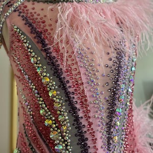 Pink Jazz/Rhythmic Gymnastics Costume w Feathers