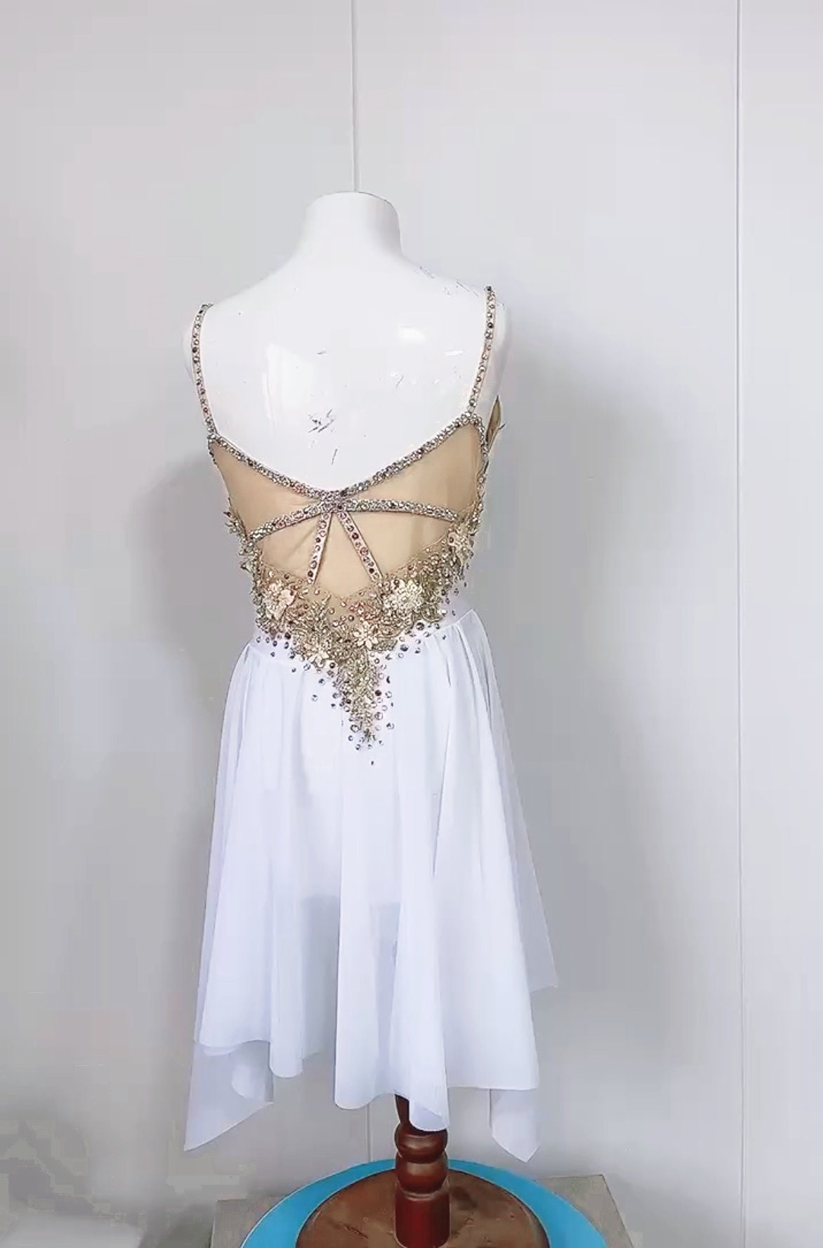 HANDMADE Dance Costume Customizable Lyrical Contemporary Dress in White