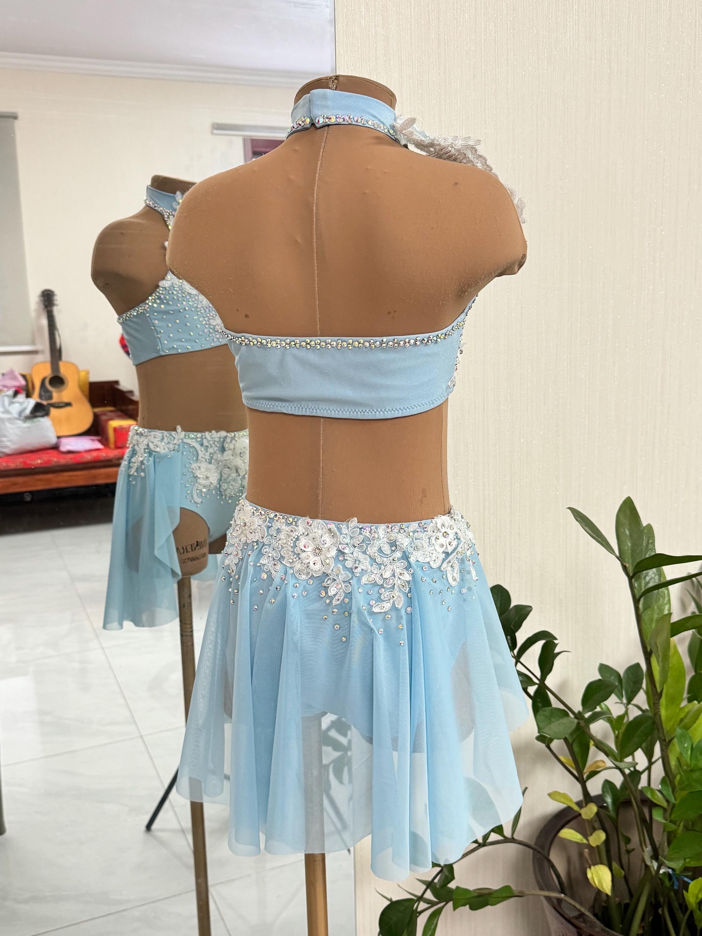 light blue dance dress LUNA sky blue lyrical dance costume