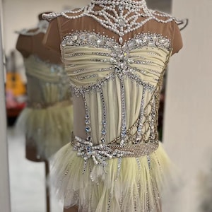 HANDMADE Dance Costume Customizable Jazz /Lyrical/Contemporary/ Music Theater Solo Costume Fully Rhinestoned/Rhythmic gymnastics Leotard