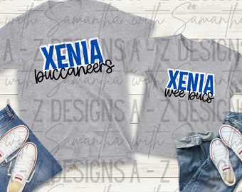 Xenia buccaneers, wee bucs, png, printable digital file