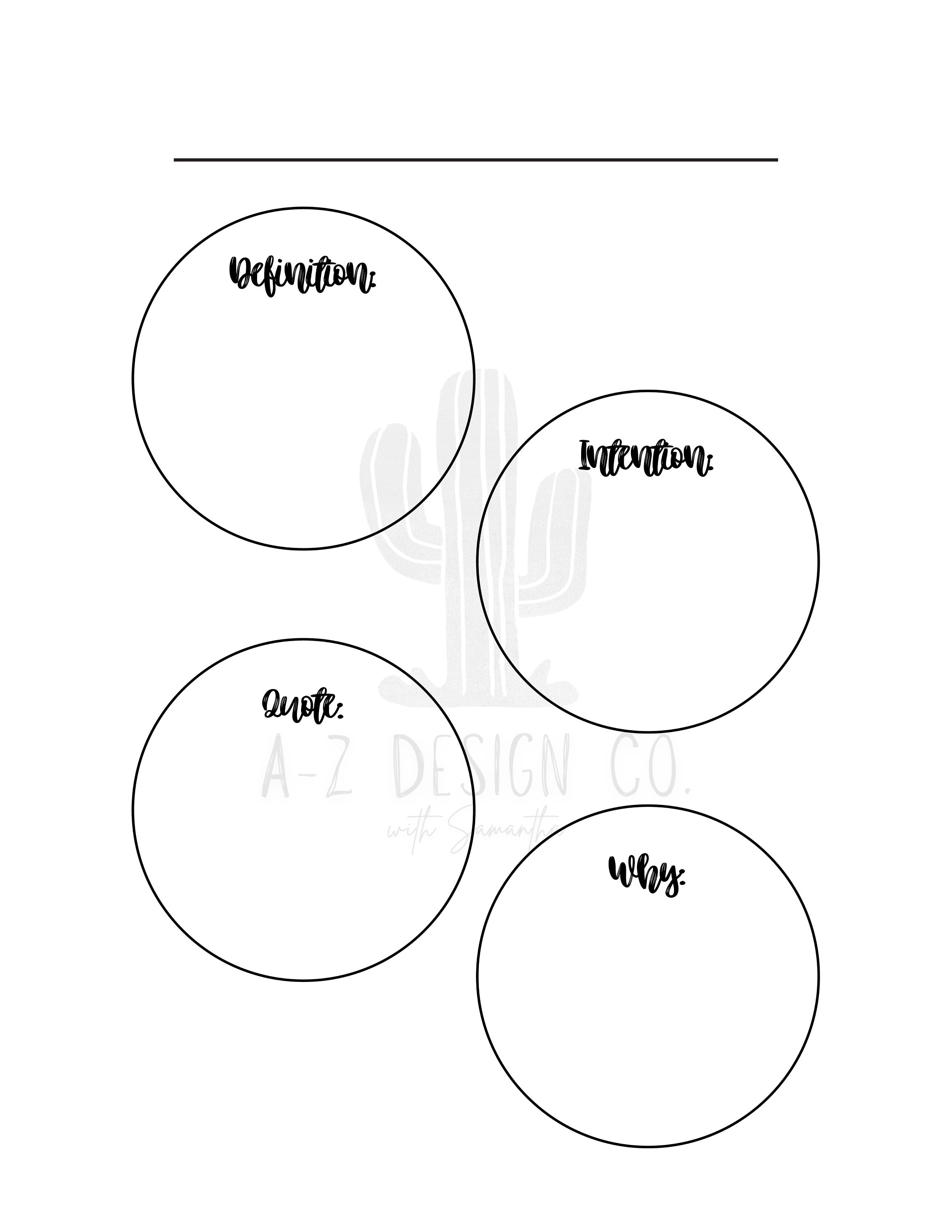 Word of the Year Worksheet, Printable, Plan Your Word of the Year, 2024