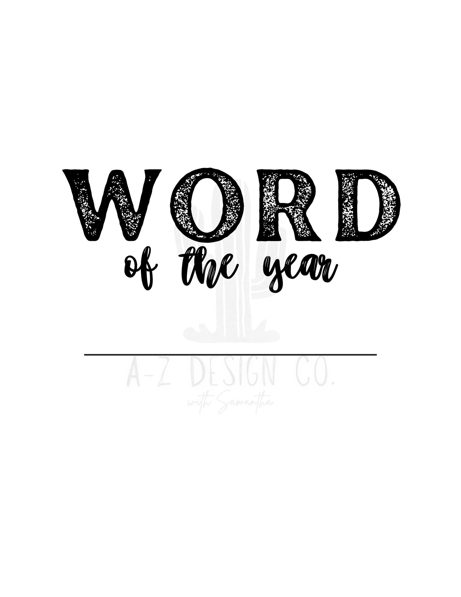 Word of the Year Worksheet, Printable, Plan Your Word of the Year, 2024