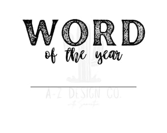 Word Of The Year Worksheet, printable, plan your word of the year, 2024 word of the year, goal planning, goal setting