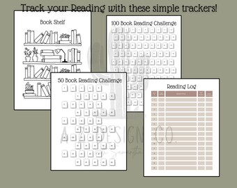 Reading Log, Reading Tracker, Reading Challenge Tracker