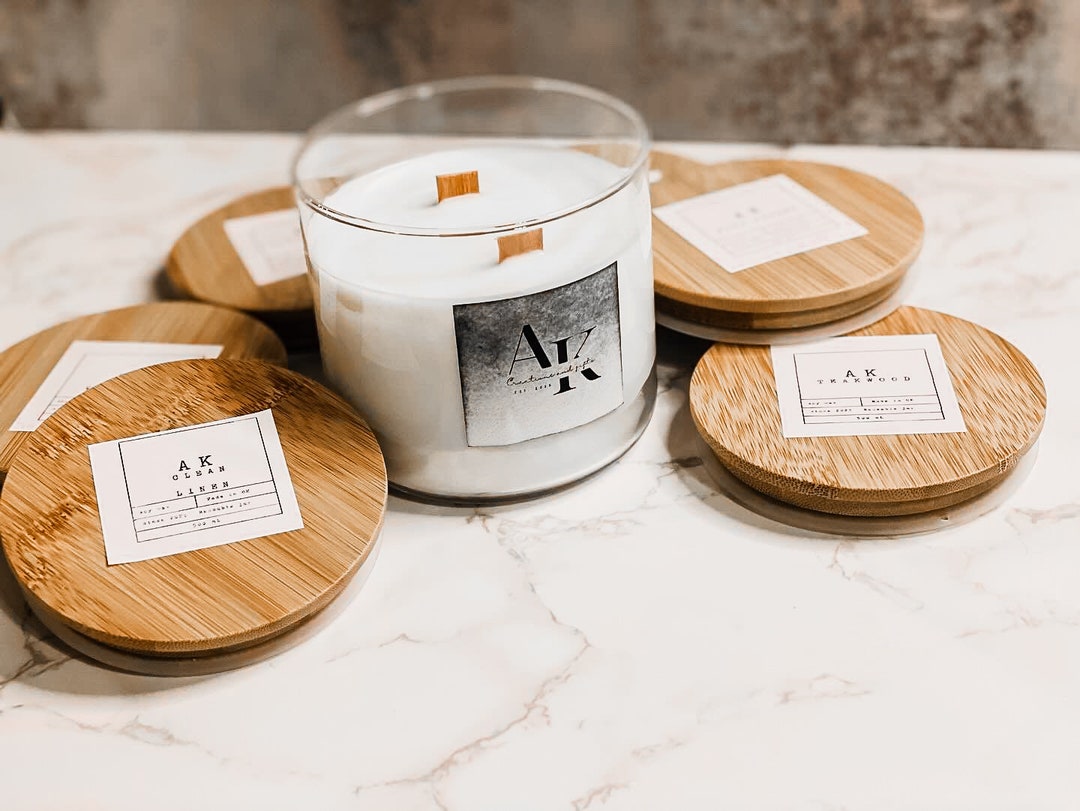 Candle 2 Pack, Wooden Wick, Soy Wax - Etsy