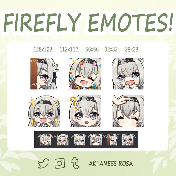 Emotes Firefly pour Twitch, Discord, Youtube | Streamer - Emote Honkai Star Rail