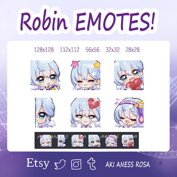 Robin Emote For Twitch, Discord, Youtube | Streamer - Honkai Star Rail Emotes / Emojis