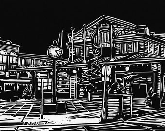 Byward Market - Linocut Print