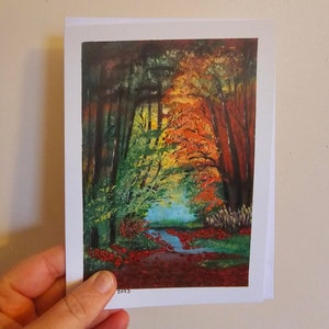 Grillige herfstwanderlust: op de natuur geïnspireerde kunstkaart voor soulvolle wandelingen
