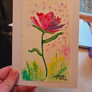 Tarjeta de felicitación pintada a mano. Un bonito regalo para el Día de la Madre, una tarjeta de cumpleaños.