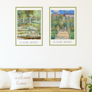 Monet printable posters Set of 2 Digital Monet prints Monet garden at Giverny paintings Vintage oil paintings by Claude Monet