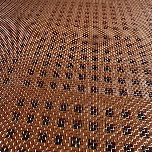 May include: A metallic mesh screen featuring a repeating grid pattern of small square openings. The wire structure is composed of thin, silver-coloured metal strands that intersect to form a uniform, textured surface over a solid, dark orange base.