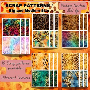 Junkjournaling Seamless Leopard Print Digital Paper, Warm Brown Gold ...