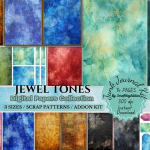 Luxurious Regal Jewel Tones Digital Paper Elegant Rich Luxury Scrapbook Paper Vintage Artistic Rich Elegant Backgrounds Printable-Opulent