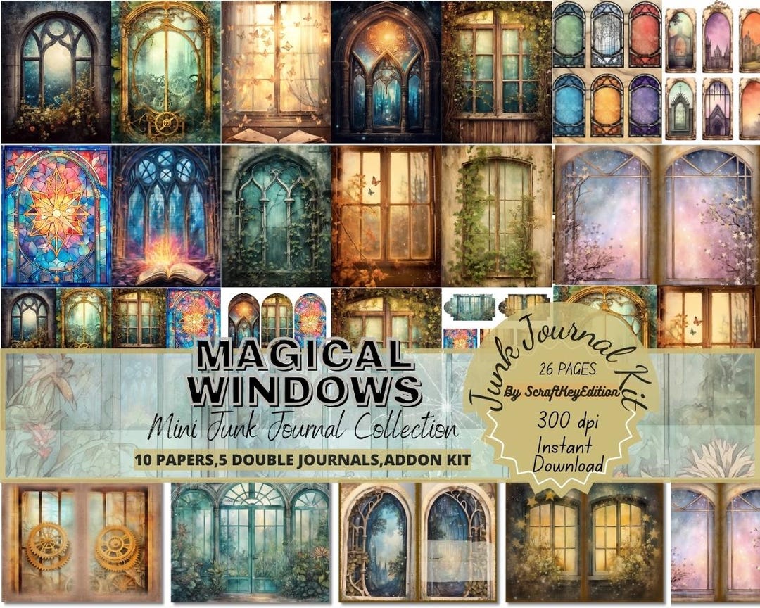 Whimsical Enchanted Window Junk Journal Kit Junkjournaling Fantasy ...
