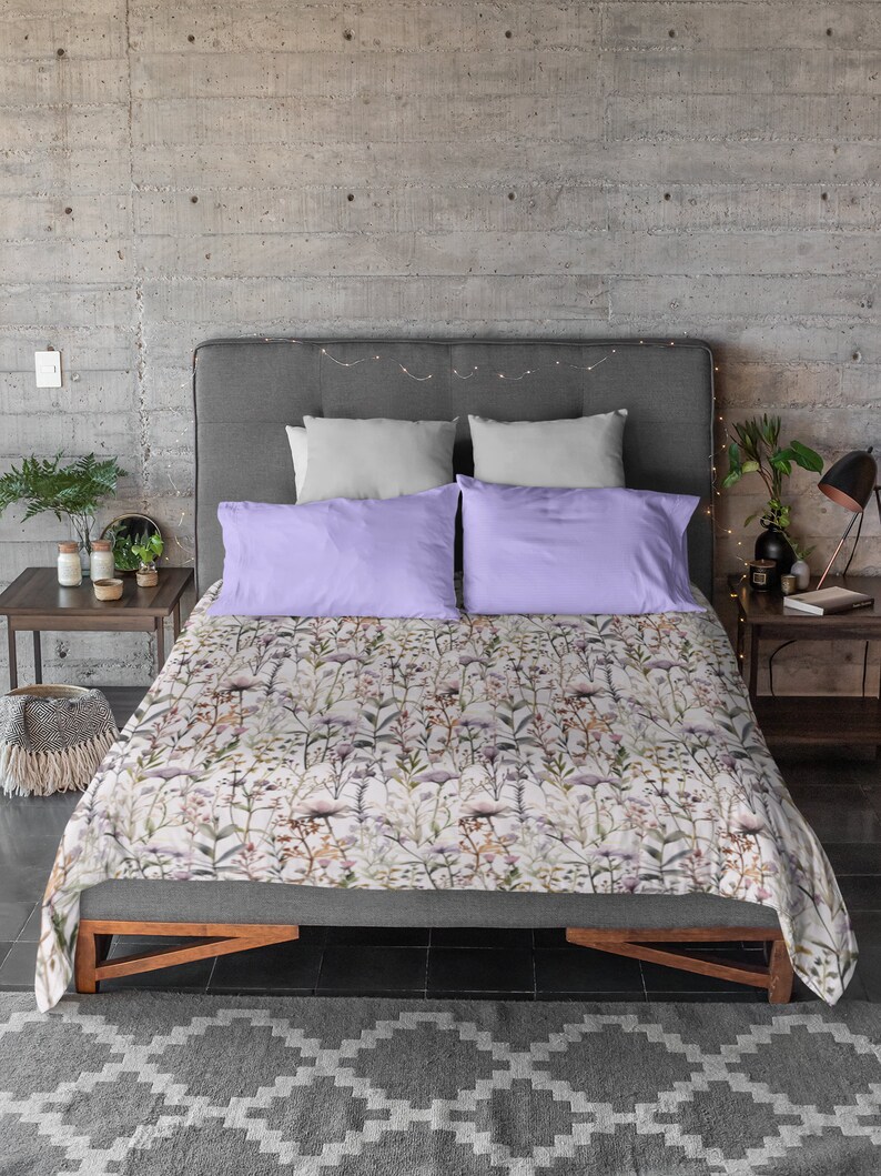 Boho Wildflowers Floral Duvet Cover Flowers Bohemian Duvet Cover Wildflower Comforter Cover