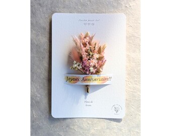 Carte fleurie "Joyeux Anniversaire"