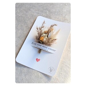 Carte fleurie "Mon amour"