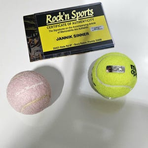 Jannik Sinner Miami Open 2024 autograph ball/Jannik Sinner Miami Open 2024 autograph ball Rock&#39;n sport COA certificate of authenticity