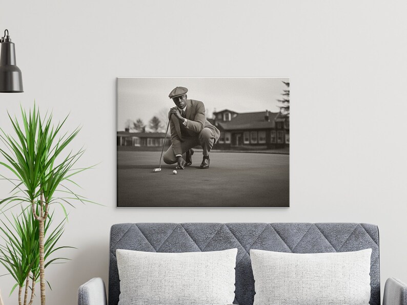 Golfer in 1920s Attire,vintage Golf Wall Art, Classic Black and White