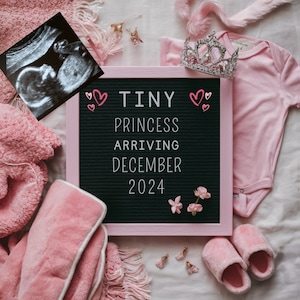 Girl Pregnancy Announcement Digital Baby Announcement Girl Gender Reveal Social Media Reveal Editable Template Its a Girl Little Sister